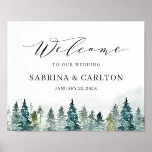 Poster Sinal de Boas-Vindas do Casamento da Floresta de i