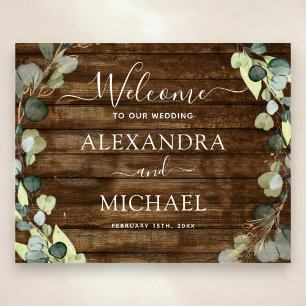 Poster Sinal de Boas-Vindas do Casamento da Madeira Verde