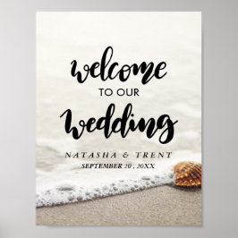 Poster Sinal de Boas-vindas do Casamento da Praia