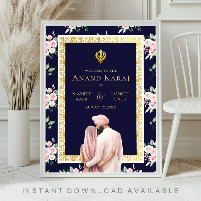 Poster Sinal de boas-vindas do casamento de Anand Karaj,  (Criador carregado)