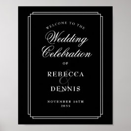 Poster Sinal de Boas-Vindas do Casamento de Arte Negra e