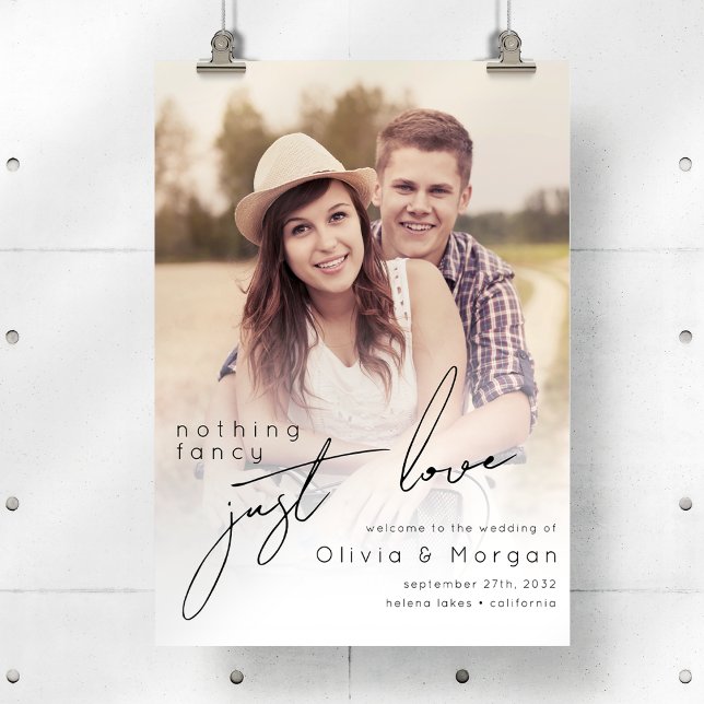 Poster Sinal de boas-vindas do casamento de fotos em scri (Criador carregado)