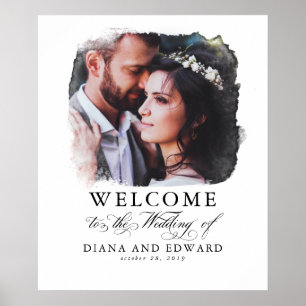 Poster Sinal de boas-vindas do casamento de fotos românt