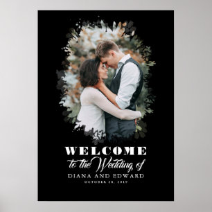 Poster Sinal de boas-vindas do casamento de fotos românt