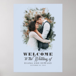 Poster Sinal de boas-vindas do casamento de fotos românti