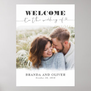 Poster Sinal de boas-vindas do casamento de fotos românti
