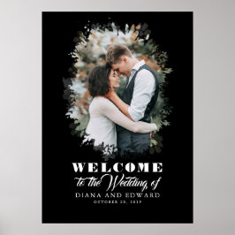 Poster Sinal de boas-vindas do casamento de fotos românti