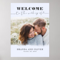 Sinal de boas-vindas do casamento de fotos românti