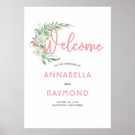 Poster Sinal de boas-vindas do Casamento de Jardim da Pra