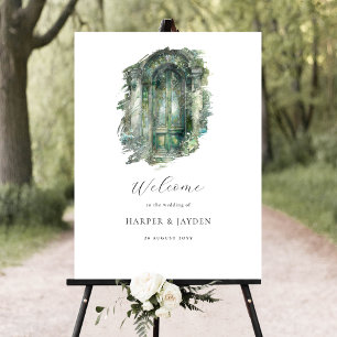 Poster Sinal de Boas-vindas do Casamento de Mola Aquática