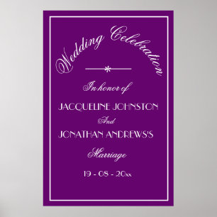 Poster Sinal de Boas-vindas do Casamento de Nomes Persona