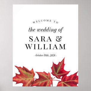 Poster Sinal de Boas-vindas do Casamento de Queda