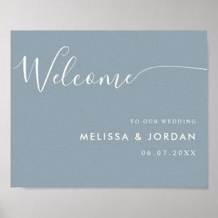 Poster Sinal de boas-vindas do casamento de script simple