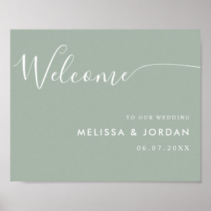Poster Sinal de boas-vindas do casamento de script simple