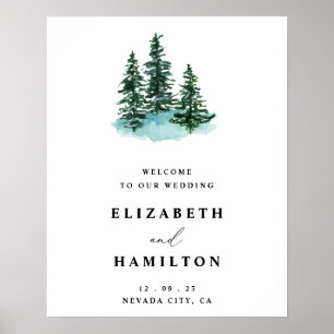 Poster Sinal de Boas-vindas do Casamento de Woodland de M