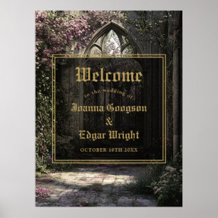 Poster Sinal de Boas-vindas do Casamento do Jardim Floral