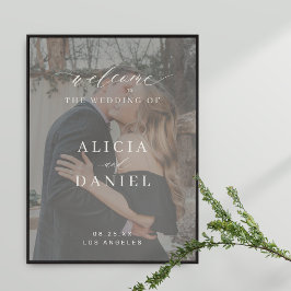 Poster Sinal de boas-vindas do casamento do script elegan