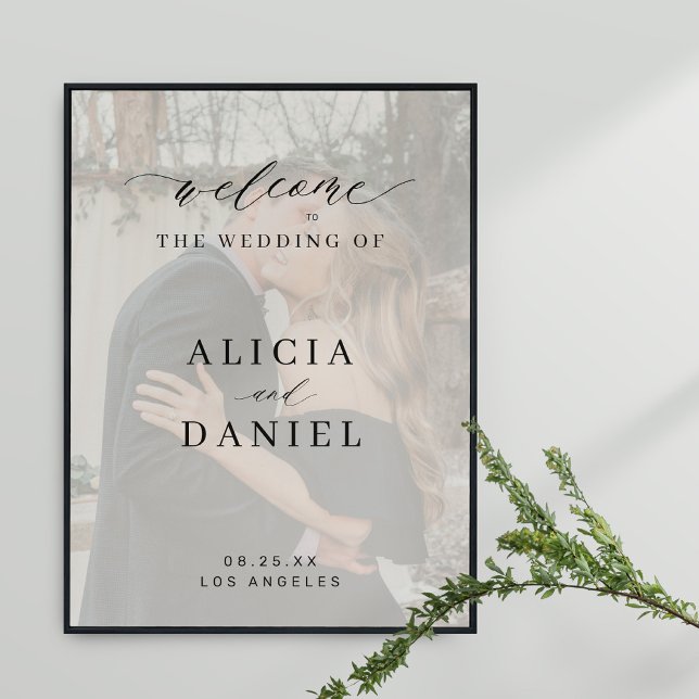 Poster Sinal de boas-vindas do casamento do script elegan (Criador carregado)