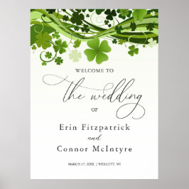 Poster Sinal de Boas-Vindas do Casamento do Shamrock Irla
