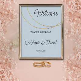 Poster Sinal de Boas-vindas do Casamento dos Anéis Minima