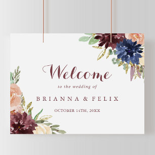 Poster Sinal de Boas-vindas do Casamento Dourado Russo