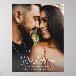 Poster Sinal de Boas-vindas do Casamento Elegante da Cali
