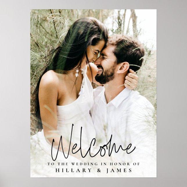 Poster Sinal de Boas-vindas do Casamento Elegante da Cali (Frente)