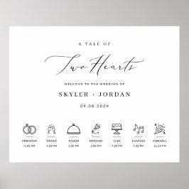 Poster Sinal de Boas-vindas do Casamento Elegante Moderno