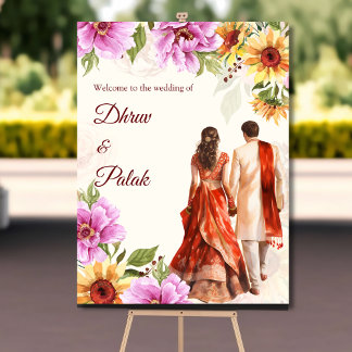 Poster Sinal de boas-vindas do casamento entre o casal de