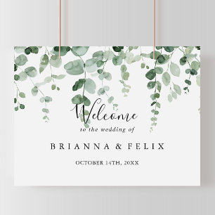 Poster Sinal de boas-vindas do Casamento Eucalyptus minim