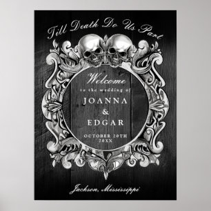 Poster Sinal de Boas-vindas do Casamento Gótico de Madeir