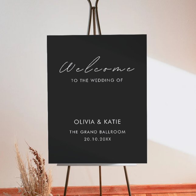 Poster Sinal de Boas-vindas do Casamento Negro (Black Wedding Welcome Sign)