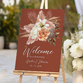 Poster Sinal de boas-vindas do Casamento outono Boho