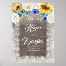 Sinal de boas-vindas do Casamento outono de girass