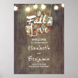 Poster Sinal de boas-vindas do Casamento outono russo