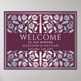Poster Sinal de Boas-Vindas do Casamento Real Espada Prat