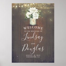 Poster Sinal de Boas-vindas do Casamento Russo das Flores