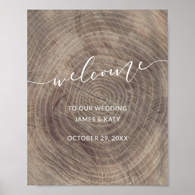 Poster Sinal de boas-vindas do casamento russo de madeira (Frente)