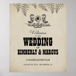 Póster Sinal de Boas-vindas do Casamento Russo do País Oc