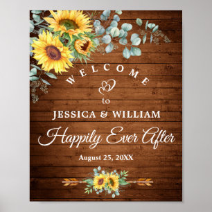 Poster Sinal de Boas-vindas do Casamento Russo Eucalyptus