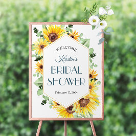 Poster Sinal de boas-vindas do Casamento Sunflower Summer