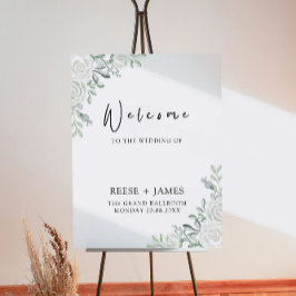 Poster Sinal de Boas-vindas do Casamento Verde Emerald