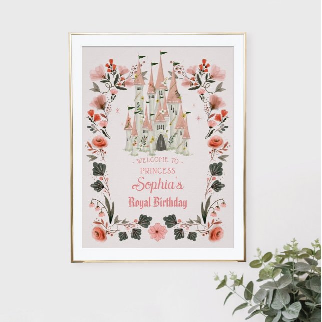 Poster Sinal de boas-vindas do Castelo Real - Rosa (Criador carregado)