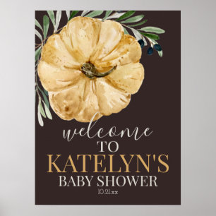 Poster Sinal de boas-vindas do Chá de Abóbora de Queda