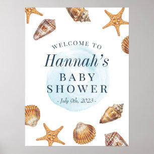 Poster Sinal de boas-vindas do Chá de fraldas Ahoy náutic