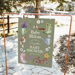 Poster Sinal de boas-vindas do Chá de fraldas Bloomen Gar
