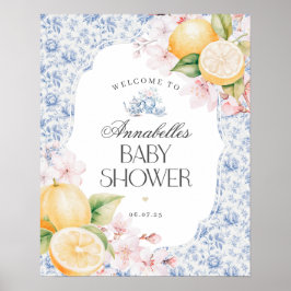 Poster Sinal de boas-vindas do Chá de fraldas Chinoiserie