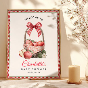 Póster Sinal de boas-vindas do Chá de fraldas da Apple Ru