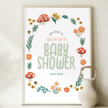 Sinal de boas-vindas do Chá de fraldas da Floresta