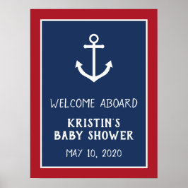 Poster Sinal de boas-vindas do Chá de fraldas de ancorage